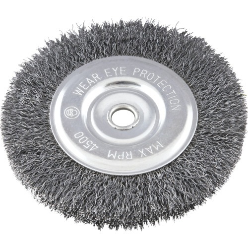 Escova de aço circular ondulada de 6 x 1/2 x 5/8 Escova de aço circular ondulada de 6 x 1/2 x 5/8