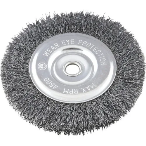 Escova de aço circular ondulada de 6 x 1/2 x 5/8