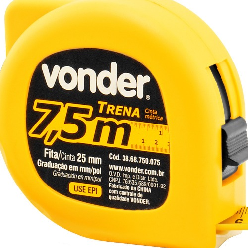 Trena com fita de ao 25 mm x 7,5 mm com trava