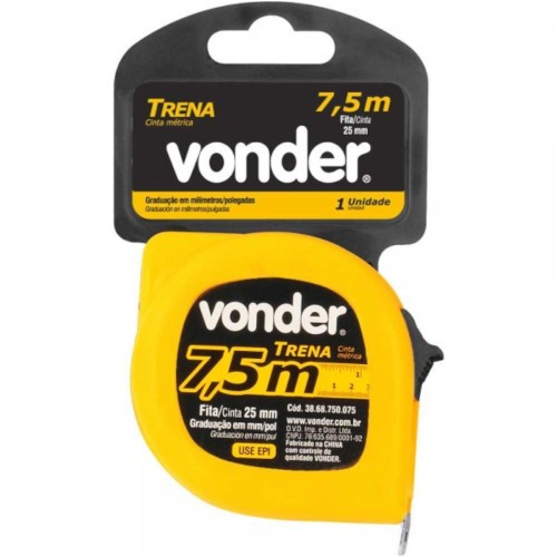 Trena com fita de ao 25 mm x 7,5 mm com trava