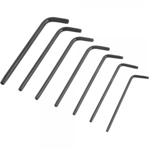 Jogo de chave hexalobular t-10 a t-40 ao cromo vandio com 7 peas