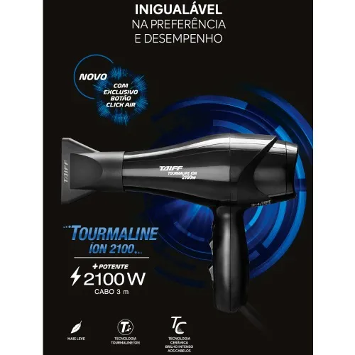 Secador de cabelo 2100 watts 4 temperaturas - Tourmaline íon  110V