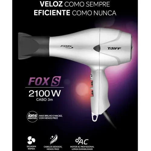Secador de cabelo 2100 watts 5 temperaturas - Fox Íon S  220V