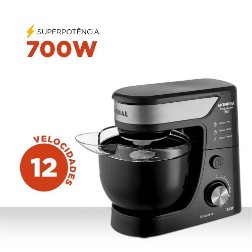 Batedeira planetária 700 watts com 12 velocidades Premium -  BP-01P-B  110V Batedeira planetária 700 watts com 12 velocidades Premium -  BP-01P-B  110V
