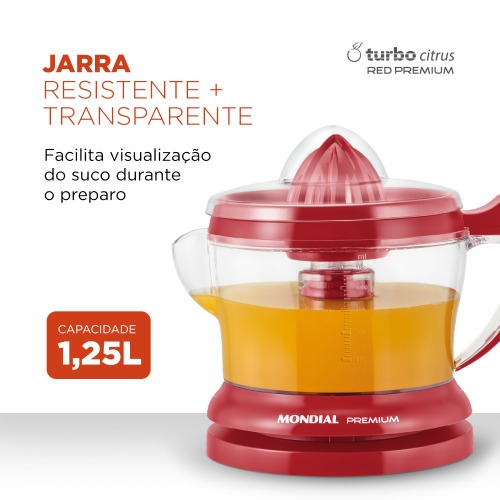 Espremedor de frutas 1,25L com cone extra Premium - E-23  110V