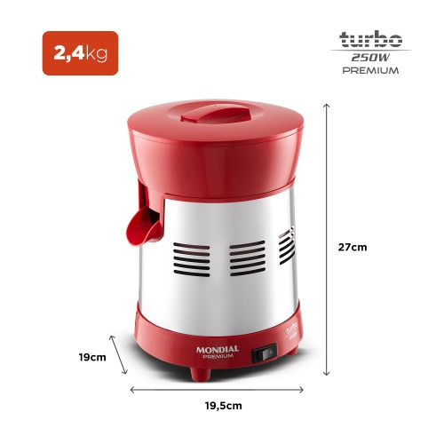 Espremedor de frutas 1,25L inox Turbo RED - E-24  110V/220V