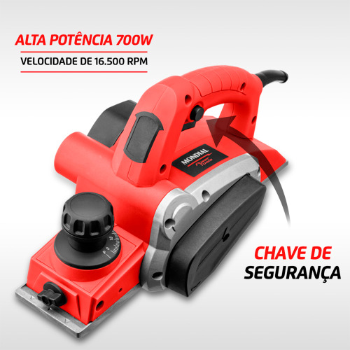 Plaina elétrica 700 watts corte por passada de 2 mm - FPL-02  110V Plaina elétrica 700 watts corte por passada de 2 mm - FPL-02  110V