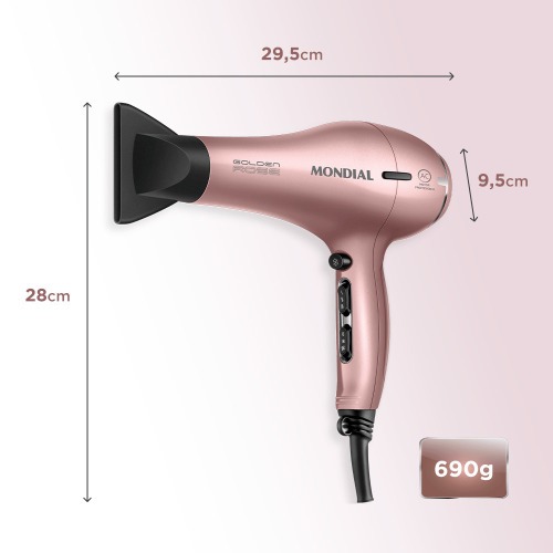 Secador de cabelo profissional 2000W Golden Rose - SCP-01  110V Secador de cabelo profissional 2000W Golden Rose - SCP-01  110V