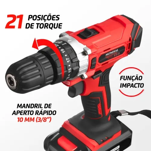 Furadeira Parafusadeira de Impacto 3/8