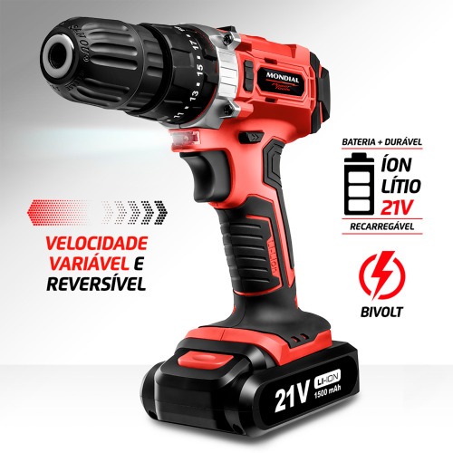 Furadeira Parafusadeira de Impacto 3/8