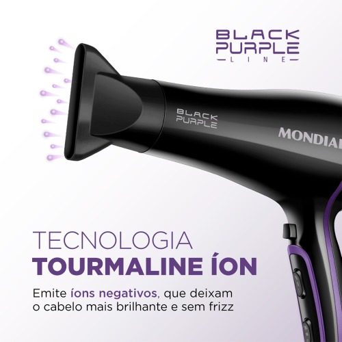 Secador de cabelo 2.000 watts Black Purple SCN-01  110V