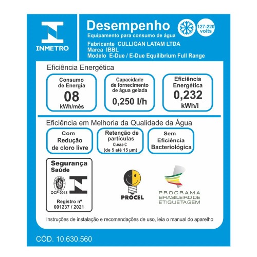 Purificador de gua eletrnico bivolt - E-Due Equilibrium