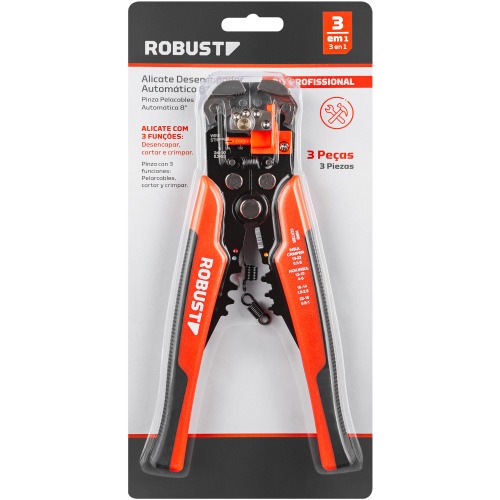Alicate Desencapador Crimpador e Cortador de Fios 8 Alicate Desencapador Crimpador e Cortador de Fios 8