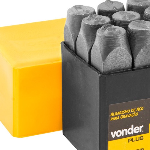 Jogo de algarismos em aço de 6 mm para gravação Jogo de algarismos em aço de 6 mm para gravação