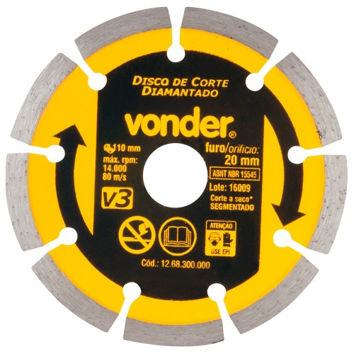 Disco diamantado segmentado 100 mm para concreto Disco diamantado segmentado 100 mm para concreto