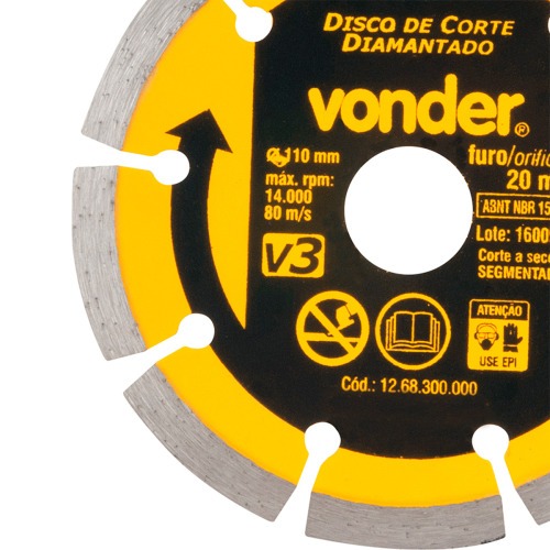 Disco diamantado segmentado 100 mm para concreto Disco diamantado segmentado 100 mm para concreto