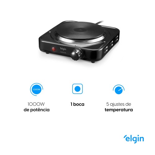 Fogão elétrico de mesa 1 prato 1.000 watts - Cook For You 220V Fogão elétrico de mesa 1 prato 1.000 watts - Cook For You 220V