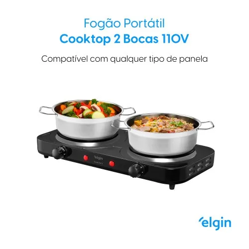 Fogão elétrico de mesa 2 pratos 2.000 watts - Cook For Two  110V