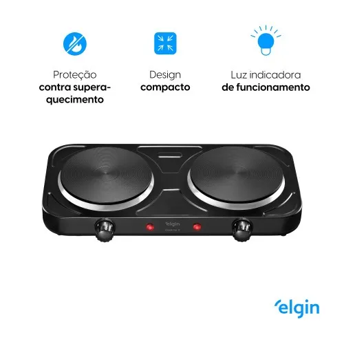 Fogão elétrico de mesa 2 pratos 2.000 watts - Cook For Two  110V
