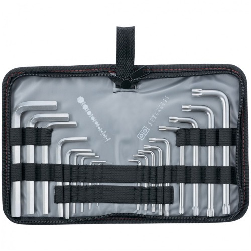 Jogo de chave allen 1,5 a 10 mm e hexalobular T10 a T50 com 18 peas