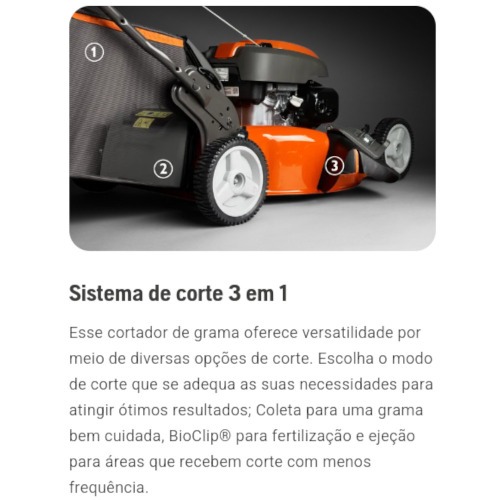 Cortador de grama a gasolina 3,6 Hp corte 51cm com recolhedor e tração - LC 151S Cortador de grama a gasolina 3,6 Hp corte 51cm com recolhedor e tração - LC 151S