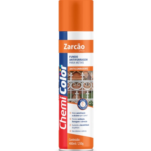 Zarcão spray fundo antiferrugem para metais 400ml Zarcão spray fundo antiferrugem para metais 400ml