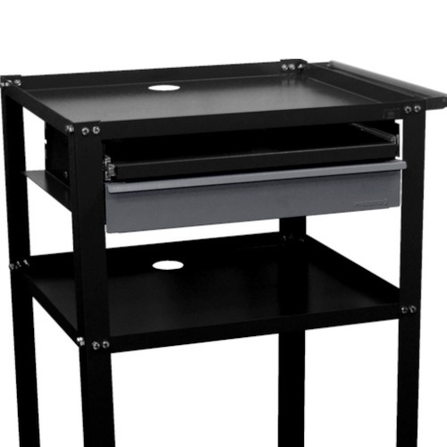 Rack mvel aberto para computador com gaveta - Dark