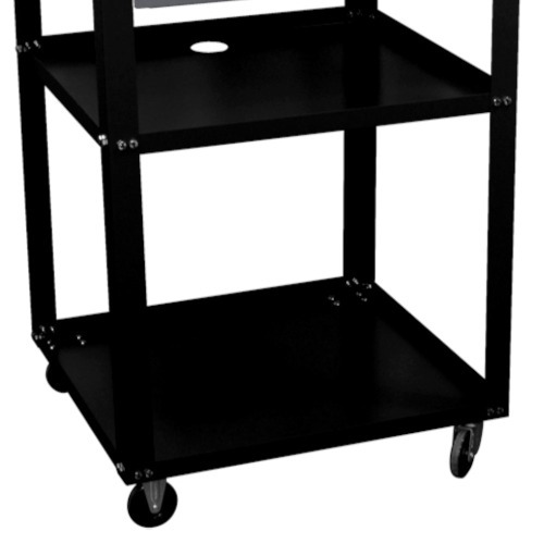 Rack mvel aberto para computador com gaveta - Dark