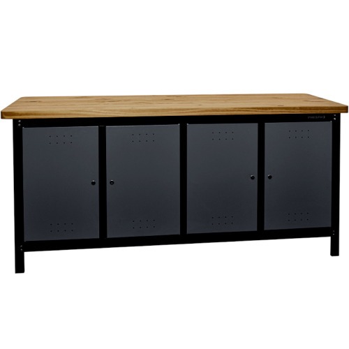 Bancada fechada com 4 portas 2 m tampo 40 mm - Dark