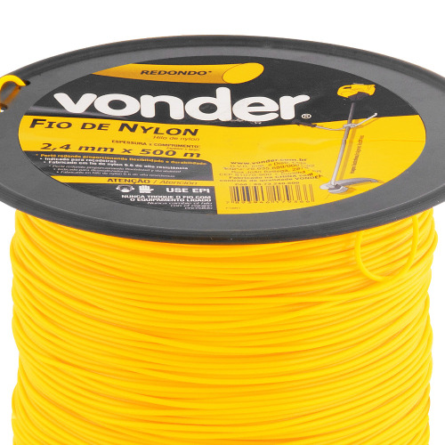 Fio de nylon espessura de 2,4 mm com 500 metros para roçadeira Fio de nylon espessura de 2,4 mm com 500 metros para roçadeira
