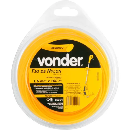 Fio de nylon para aparador de grama 1,6 mm x 100 metros