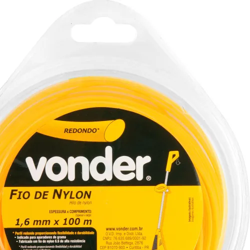 Fio de nylon para aparador de grama 1,6 mm x 100 metros