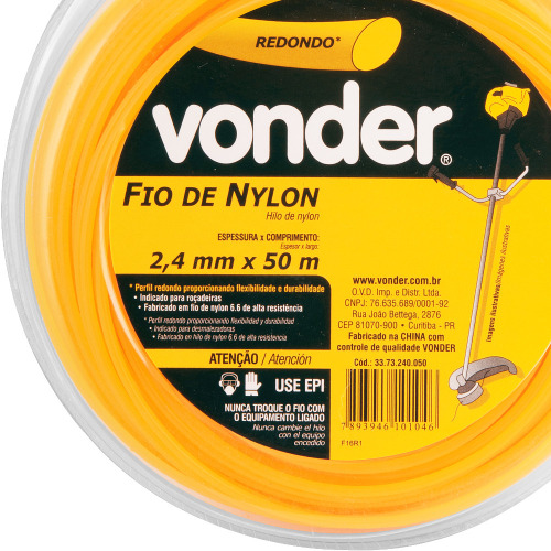 Fio de nylon para roçadeira 2,4 mm x 50 metros Fio de nylon para roçadeira 2,4 mm x 50 metros