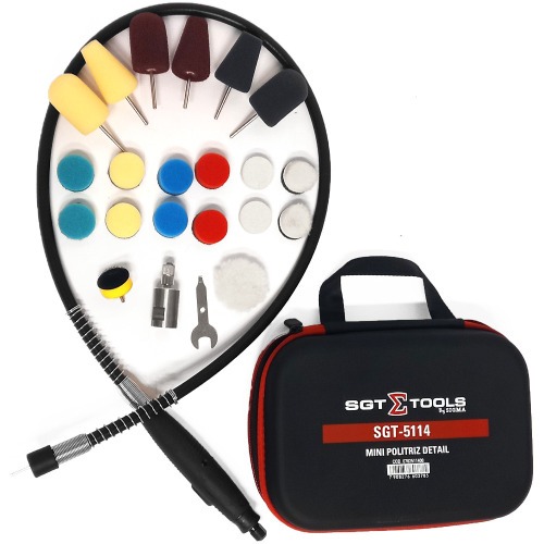 Mini Politriz Flexvel para detalhamento automotivo com kit de acessrios - SGT-5114
