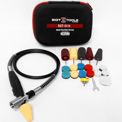 Mini Politriz Flexvel para detalhamento automotivo com kit de acessrios - SGT-5114