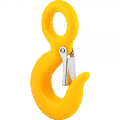 Gancho olhal com trava de segurança 2 ton. Gancho olhal com trava de segurança 2 ton.
