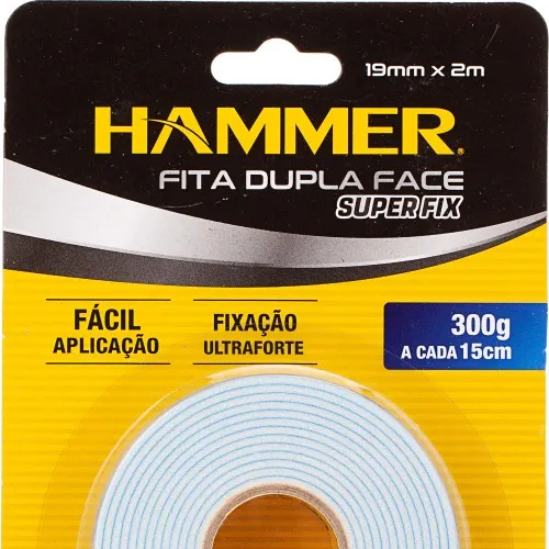 Fita dupla face espuma 19mm x 2m FDF-192 - Hammer