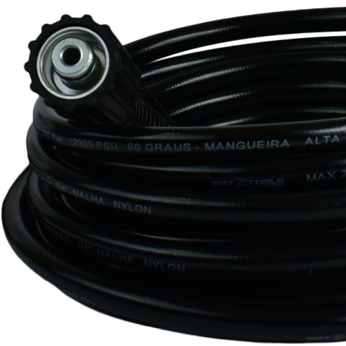 Mangueira para lavadora de alta pressão M22/14 X 1/4 fêmea com 7 metros Mangueira para lavadora de alta pressão M22/14 X 1/4 fêmea com 7 metros