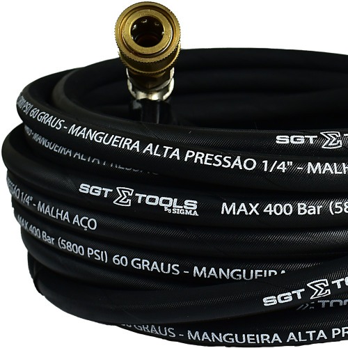 Mangueira para lavadora de alta pressão M22/14 X Engate rápido com 12 metros Mangueira para lavadora de alta pressão M22/14 X Engate rápido com 12 metros