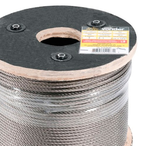 Cabo de aço inox alma de aço 3,18 mm com 100 metros Cabo de aço inox alma de aço 3,18 mm com 100 metros
