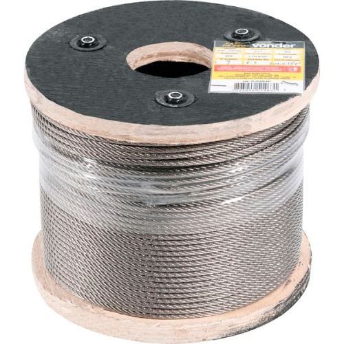 Cabo de aço inox alma de aço 3,18 mm com 100 metros Cabo de aço inox alma de aço 3,18 mm com 100 metros