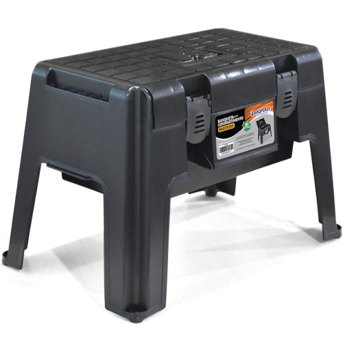 Banqueta plástica com compartimento multiuso - 25833 Banqueta plástica com compartimento multiuso - 25833