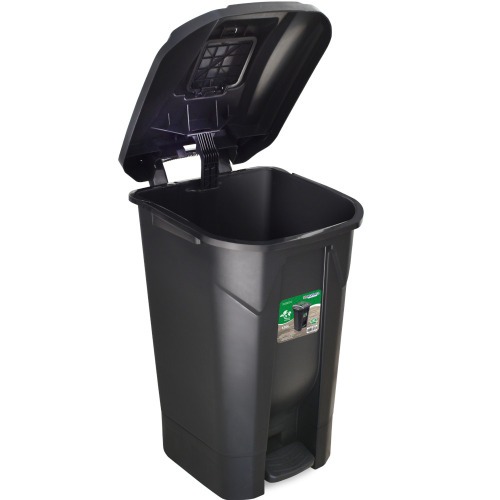 Lixeira plástica 120 litros com roda pedal e tampa click Lixeira plástica 120 litros com roda pedal e tampa click