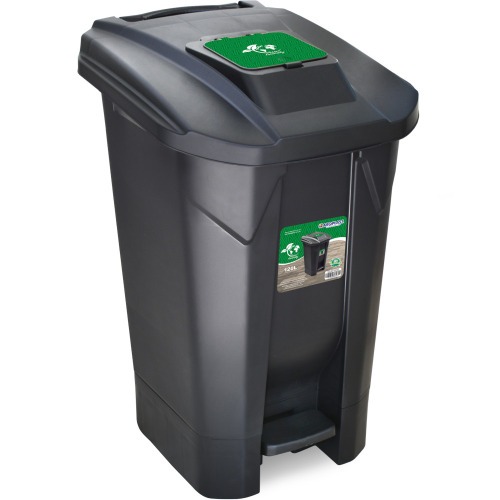 Lixeira plástica 120 litros com roda pedal e tampa click Lixeira plástica 120 litros com roda pedal e tampa click