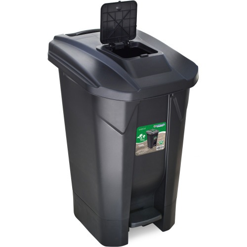 Lixeira plástica 120 litros com roda pedal e tampa click Lixeira plástica 120 litros com roda pedal e tampa click