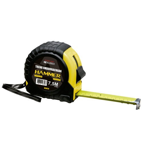Trena emborrachada com fita de ao 25 mm x 7,5 m com trava e ponta magntica