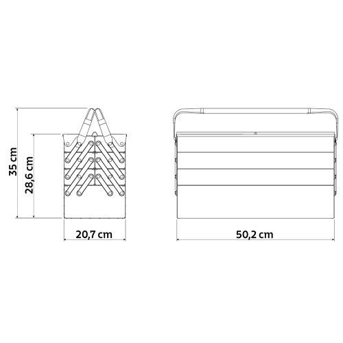 Caixa para ferramentas sanfonada com 7 gavetas - 43800007