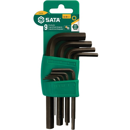Jogo de chave allen curta 1,5 a 10 mm com 9 peças - ST09129L Jogo de chave allen curta 1,5 a 10 mm com 9 peças - ST09129L