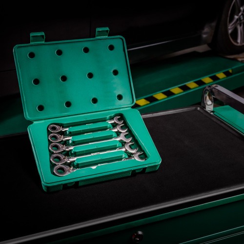 Jogo de chave combinada com catraca reversível de 10 a 14 mm com 5 peças - ST09083SJ Jogo de chave combinada com catraca reversível de 10 a 14 mm com 5 peças - ST09083SJ