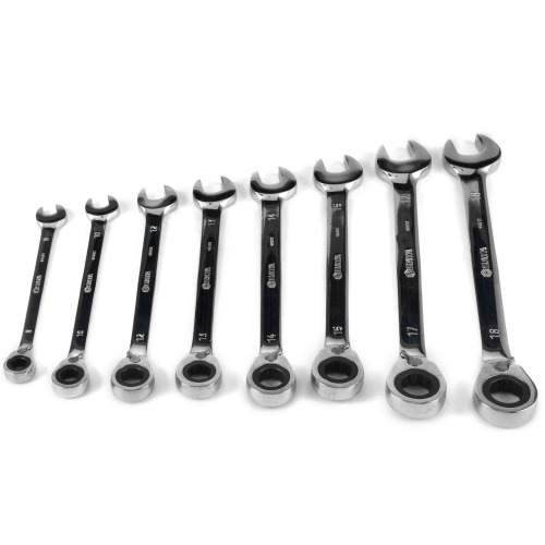 Jogo de chave combinada com catraca reversível de 8 a 18 mm com 8 peças - ST09041 Jogo de chave combinada com catraca reversível de 8 a 18 mm com 8 peças - ST09041